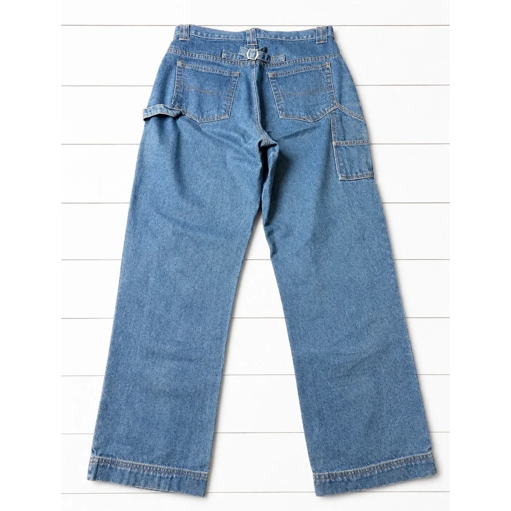 Vintage Bill Blass Jeans Womens Size 10 High Rise Wide Leg Carpenter Cinch Back